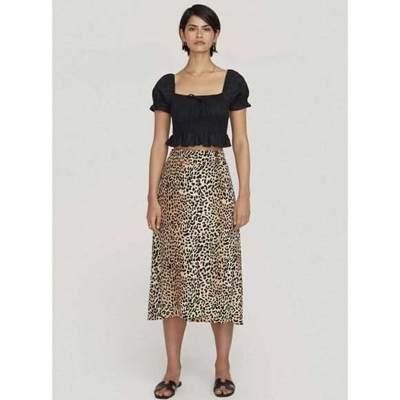 NEW FAITHFULL THE BRAND VALOIS MIDI SKIRT - Picture 7 of 10